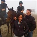 Chris and Jane Barham at Flemington trackwork with their Fasnet Rock x Legally Bay filly